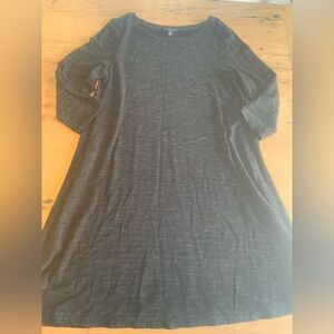 Hilary Radley Heather Black Scoop‎ Neck 3/4 Sleeve Knee Length Dress Women’s XL
